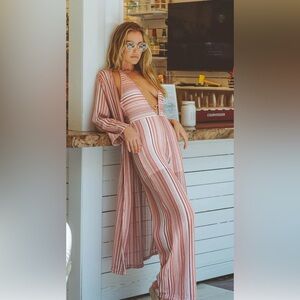 Soah Soul of a Hippie Roxanne Lace Halter Jumpsuit size small